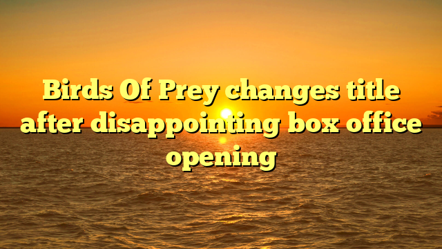 Birds Of Prey changes title after disappointing box office opening  